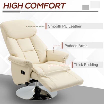 Manual Recliner Chair with Adjustable Swivel Recliner Footrest