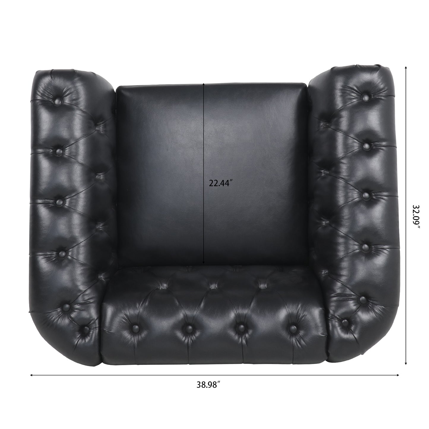 Seater Sofa Accent Chair - Staggered Deep Pull Buckle Design