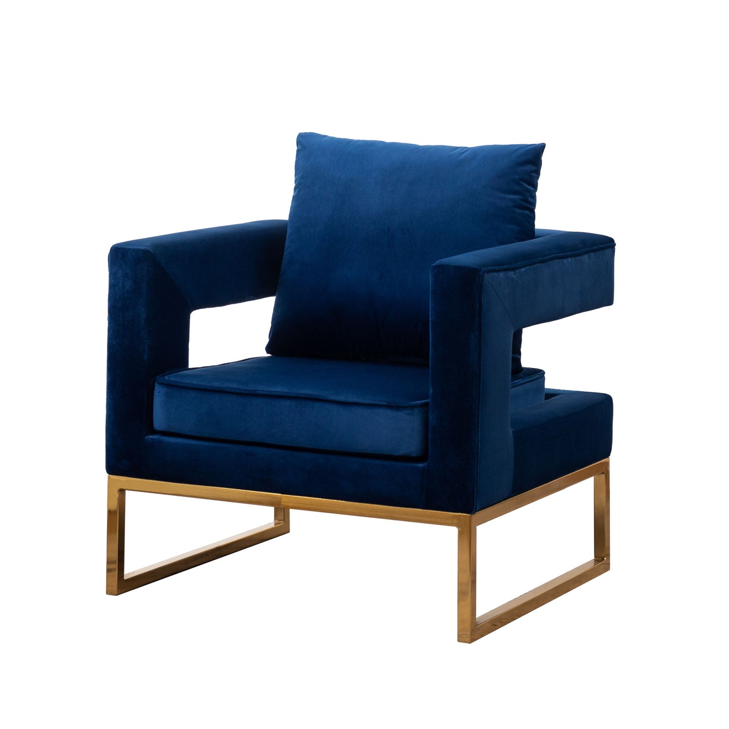 Contemporary Upholstered Accent Arm Chair in Blue