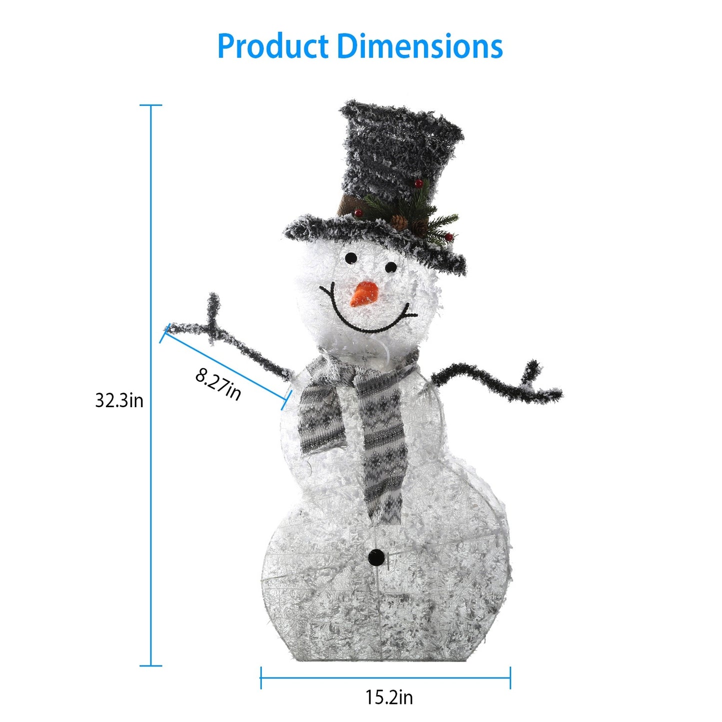 LED Christmas Snowman Decoration Light | Collapsible & Battery Operated