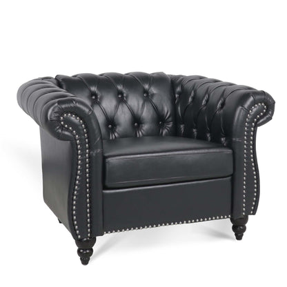 Seater Sofa Accent Chair - Staggered Deep Pull Buckle Design