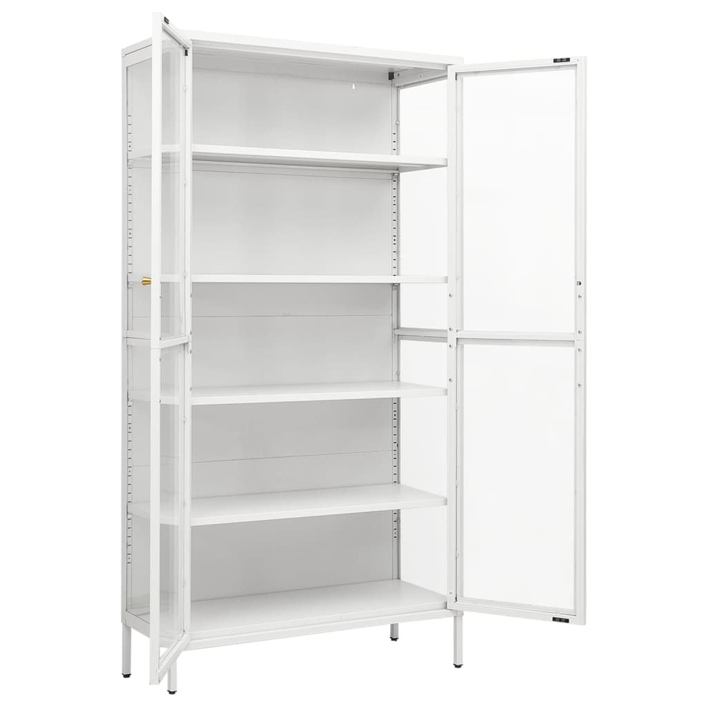 Display Cabinet White | Steel and Tempered Glass