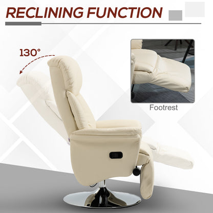 Manual Recliner Chair with Adjustable Swivel Recliner Footrest