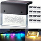 LED Solar Wall Lights - Color Changing Step Lights with Crystal Bubbles