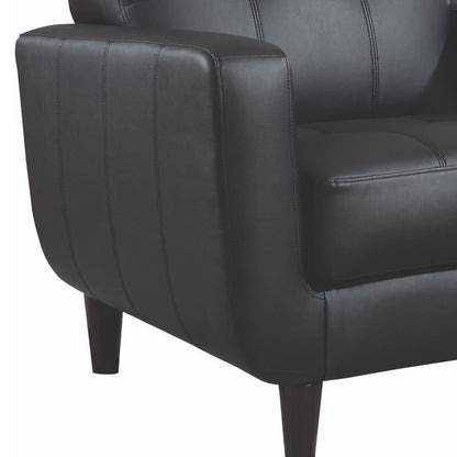 Black Track Arm Accent Chair - Modern & Mid-Century Design