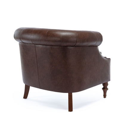 Button Tufted Accent Chair - Classic Barrel Back Design