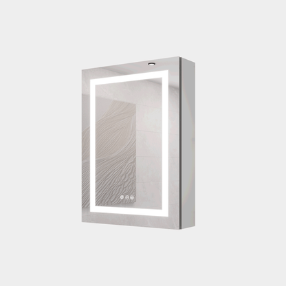 20 X 28 inch Bathroom Medicine Cabinet with Mirror, LED Lights, Anti-Fog, Waterproof, Dimmable, 3000K~6000K, Single Door