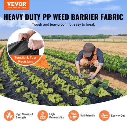 Premium Heavy Duty Weed Barrier - 3FTx50FT 3.2OZ Woven Geotextile