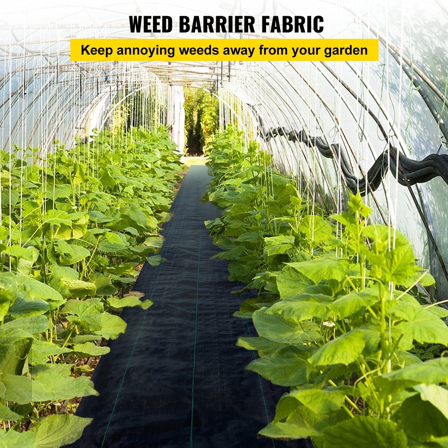 Premium Weed Barrier Fabric 6FT x 300FT - Heavy Duty 2.4OZ Woven Control