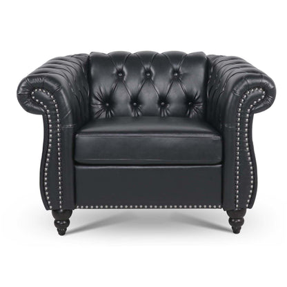 Seater Sofa Accent Chair - Staggered Deep Pull Buckle Design