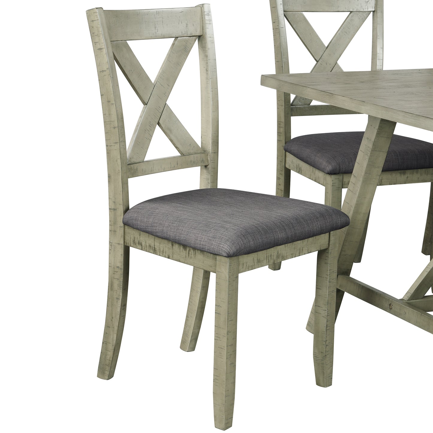 6-Piece Rustic Dining Table Set - Table, Bench & 4 Chairs