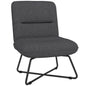 Armless Accent Chair, Upholstered Slipper Chair with Crossed Steel Legs - Dark Gray