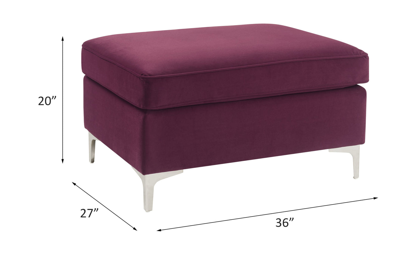 Burgundy Velvet Ottoman | Luxurious Modular Upholstery