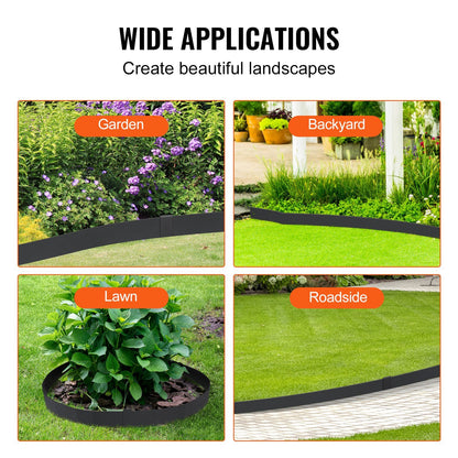 Steel Landscape Edging - 3-Pack Garden Borders, 40" L x 6" H Strips