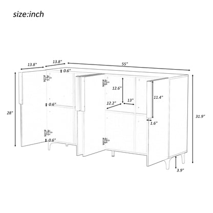 Glossy Finish Light Luxury Storage Cabinet - Adjustable for Living Room, Study, Hallway