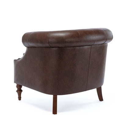 Button Tufted Accent Chair - Classic Barrel Back Design