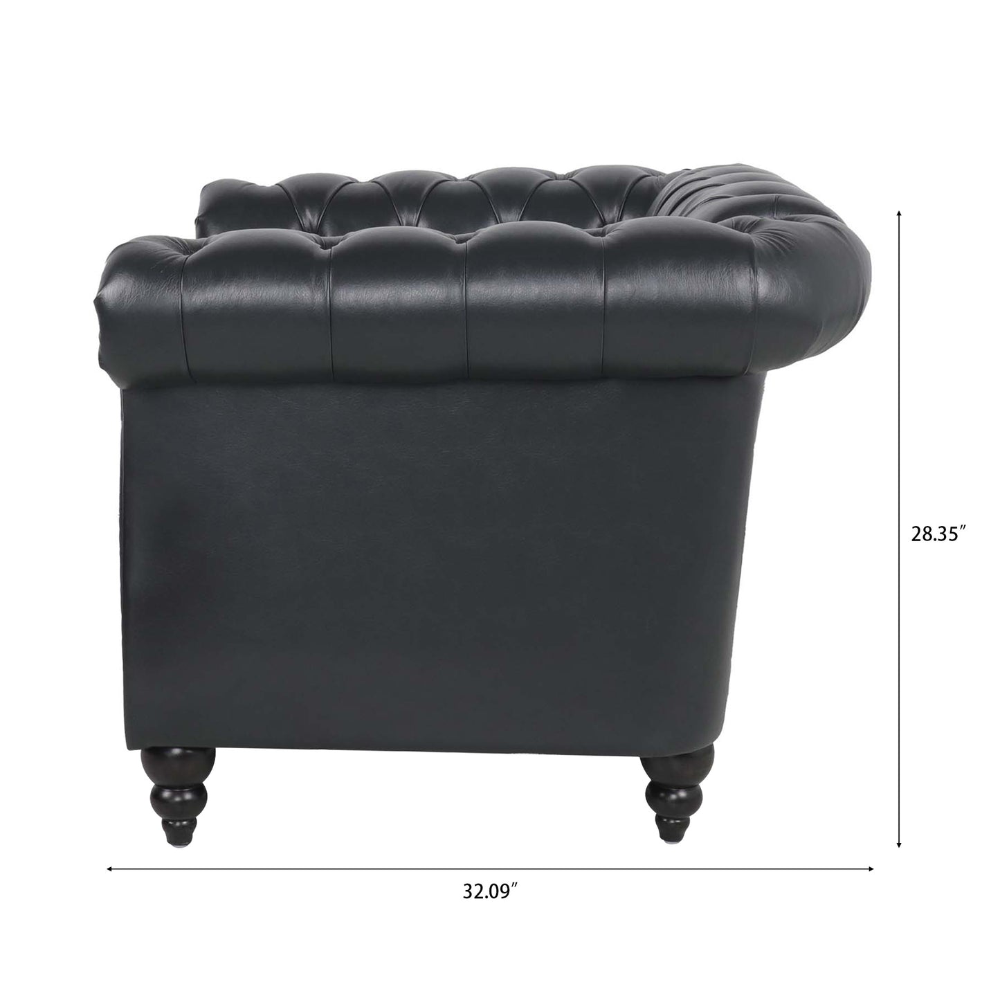 Seater Sofa Accent Chair - Staggered Deep Pull Buckle Design