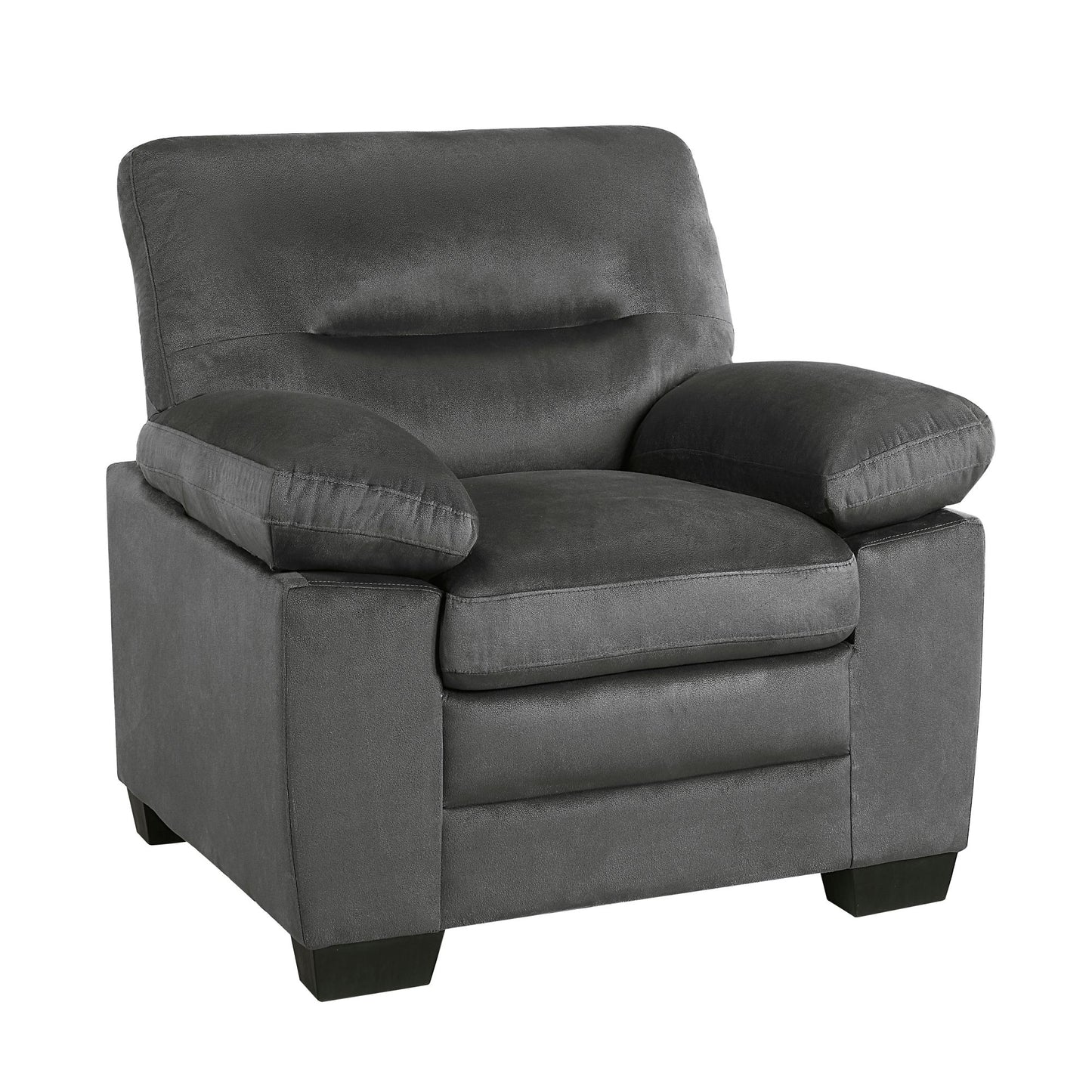 Modern Sleek Design - Dark Gray Fabric Upholstered