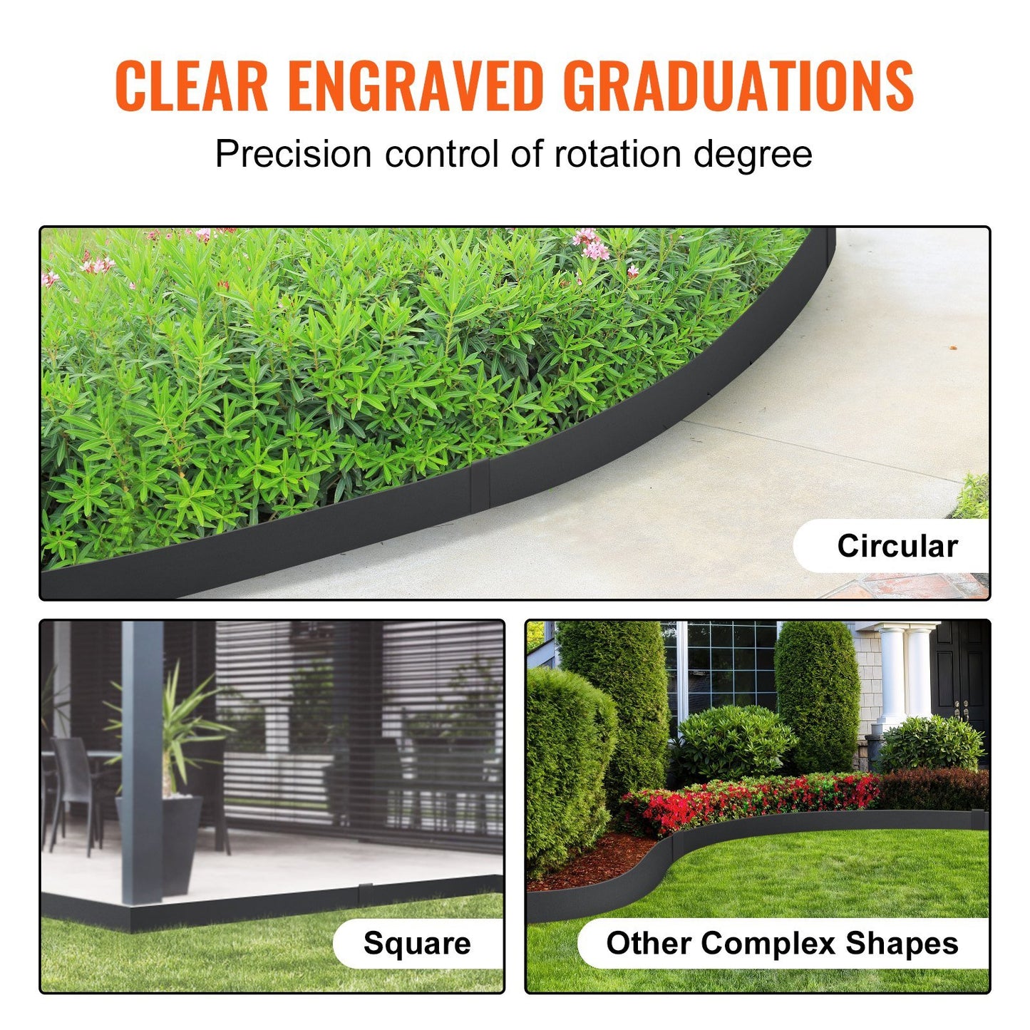 Steel Landscape Edging - 3-Pack Garden Borders, 40" L x 6" H Strips