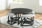 Yukon Coffee Table with Stools - Stylish Brown Multi-Functional Furniture