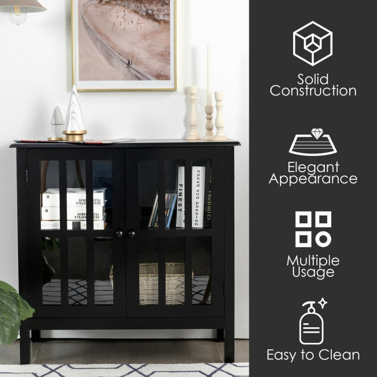 Glass Door Sideboard Console Storage Buffet Cabinet | Elegant & Functional