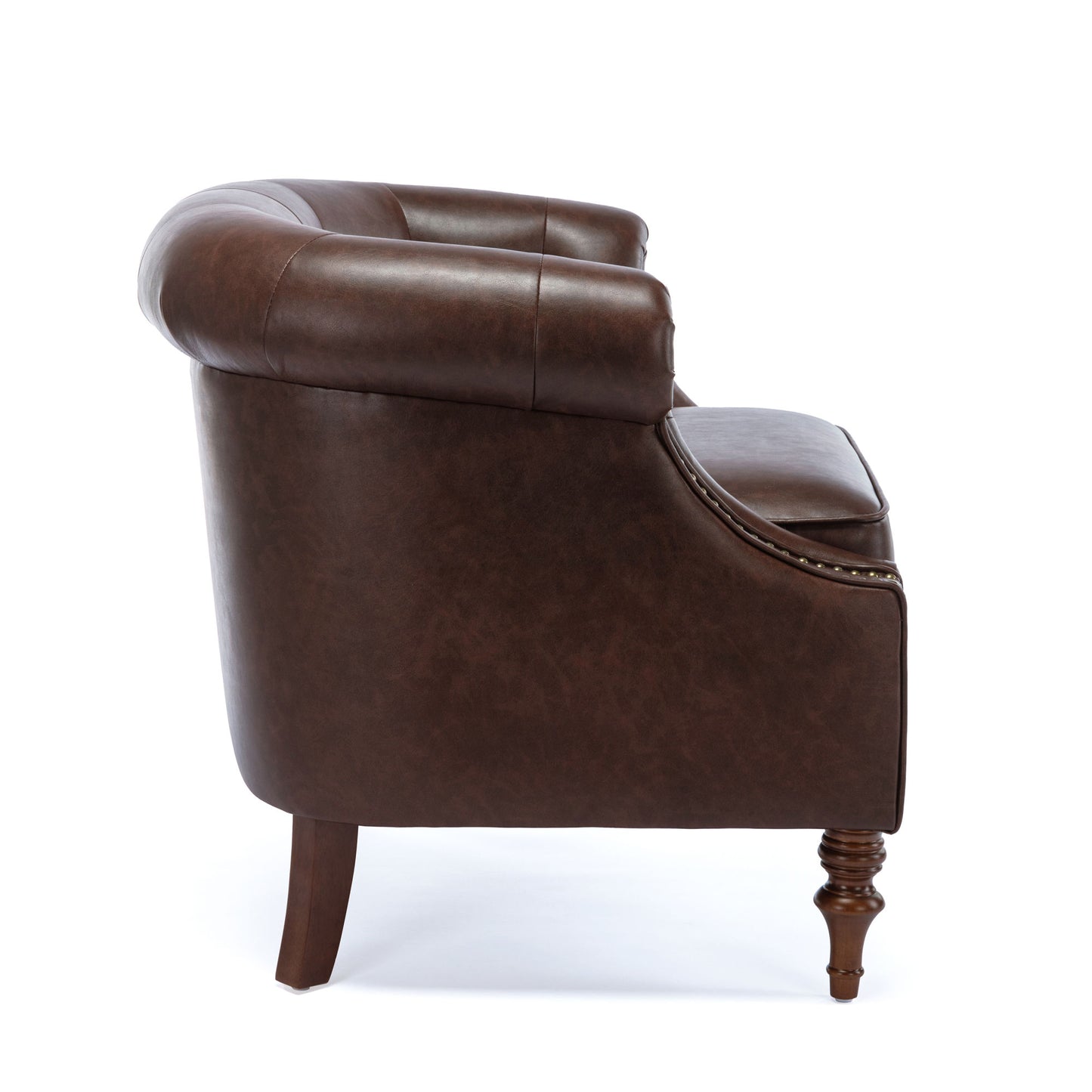 Button Tufted Accent Chair - Classic Barrel Back Design