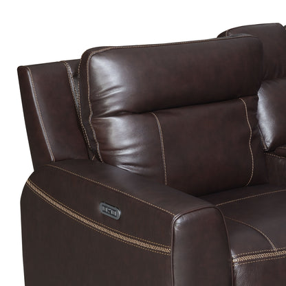 Customizable Dual-Power Leather Sectional - Top-Grain Leather, Power Headrest & Footrest