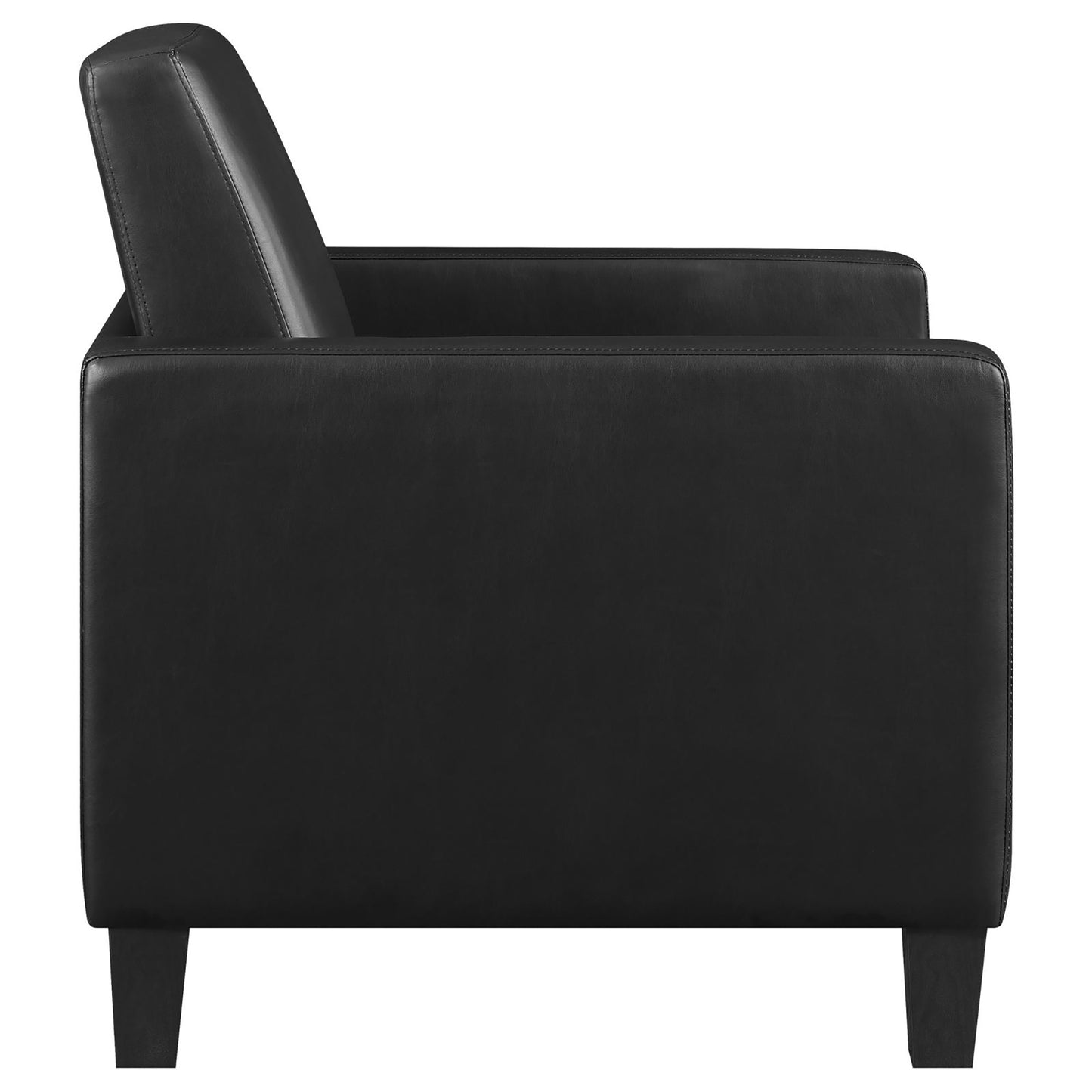 Black Cushion Back Upholstered Accent Chair - Modern Simplicity