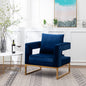 Contemporary Upholstered Accent Arm Chair in Blue