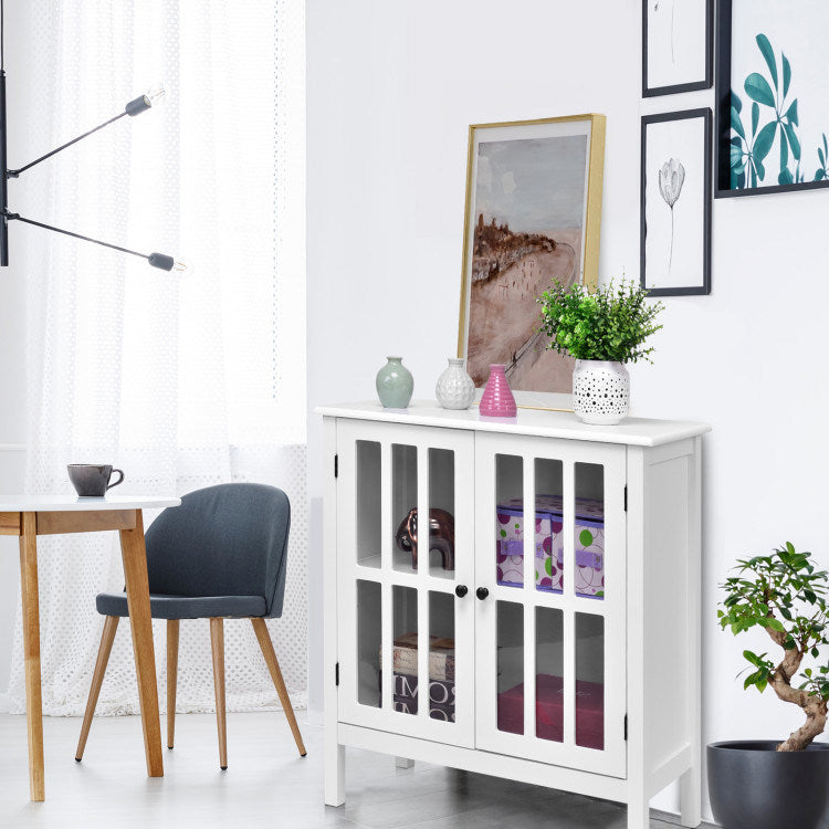 Glass Door Sideboard Console Storage Buffet Cabinet | Elegant & Functional