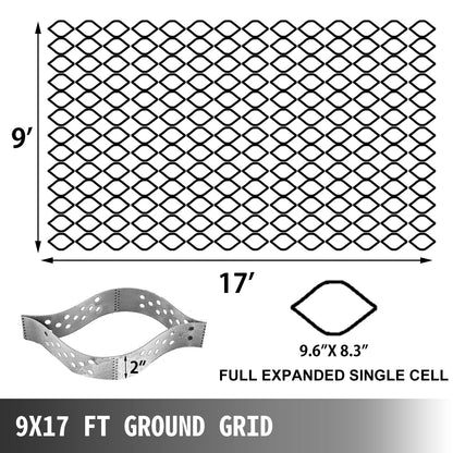 Geo Grid Ground Grid - 9x17 ft, 2 Inch Thick HDPE Gravel Stabilization