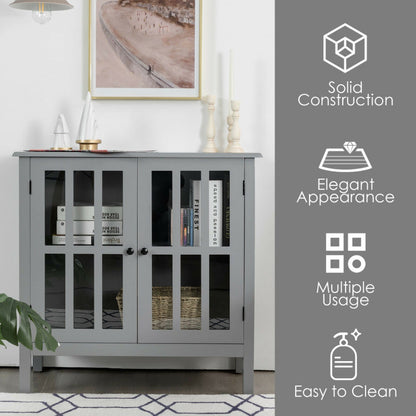 Glass Door Sideboard Console Storage Buffet Cabinet | Elegant & Functional