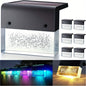 LED Solar Wall Lights - Color Changing Step Lights with Crystal Bubbles