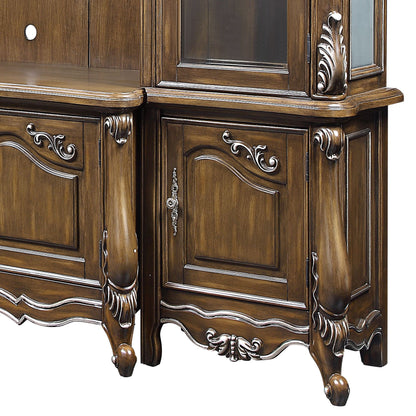 Latisha Entertainment Center - Antique Oak Finish, Sturdy & Sophisticated