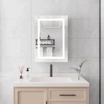 20 X 28 inch Bathroom Medicine Cabinet with Mirror, LED Lights, Anti-Fog, Waterproof, Dimmable, 3000K~6000K, Single Door