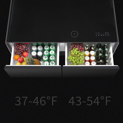 Modern Smart Coffee Table - Built-in Fridge, Bluetooth Speaker, Wireless Charging, Black