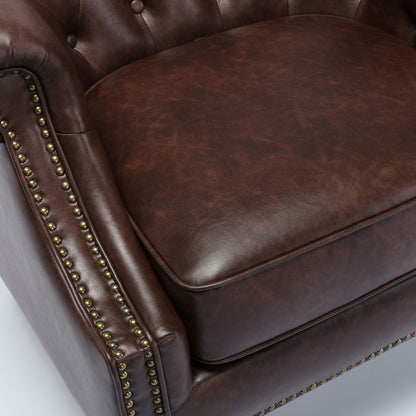 Button Tufted Accent Chair - Classic Barrel Back Design