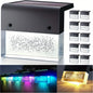 LED Solar Wall Lights - Color Changing Step Lights with Crystal Bubbles