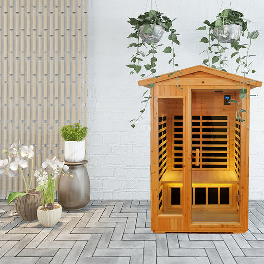 Two-Person Far Infrared Outdoor Sauna Room - Fir Wood