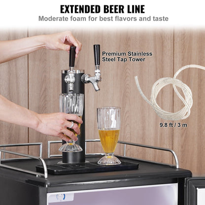 Dual Tap Beer Kegerator - Full Size Draft Beer Dispenser