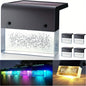 LED Solar Wall Lights - Color Changing Step Lights with Crystal Bubbles