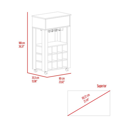 Ambler 1-Drawer 12-Bottle Wine Cabinet Carbon Espresso