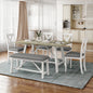 6-Piece Rustic Dining Table Set - Table, Bench & 4 Chairs