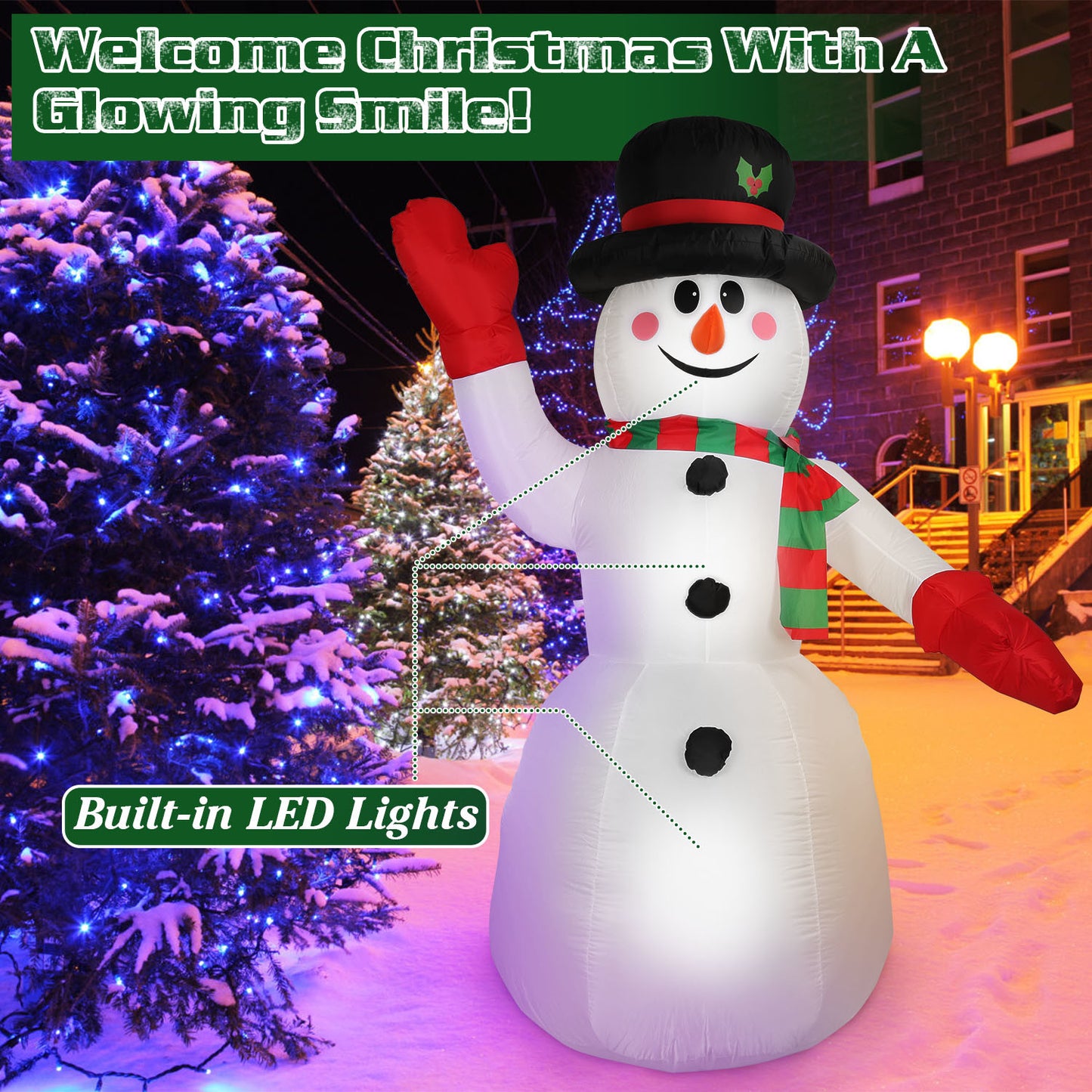 7.9FT Christmas Inflatable Giant Snowman | Snowman Decoration