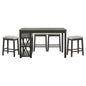 Casual Style 5pc Counter Height Dining Set - Gray Finish