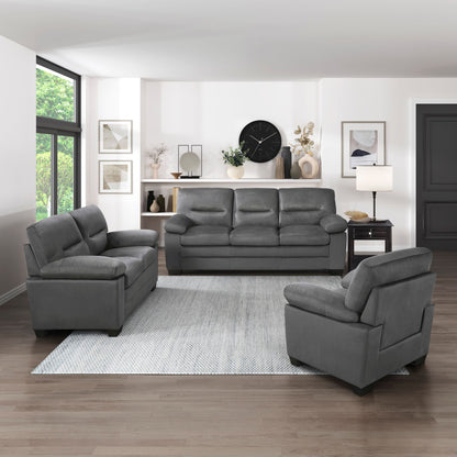 Modern Sleek Design - Dark Gray Fabric Upholstered