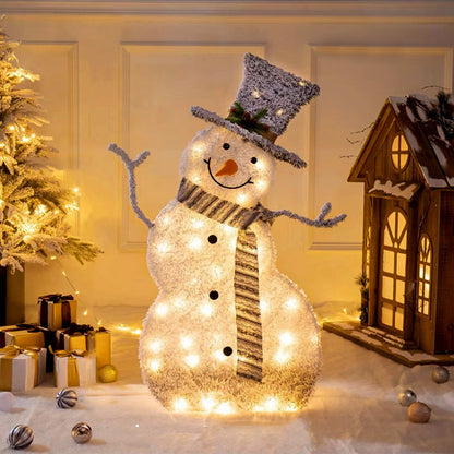 LED Christmas Snowman Decoration Light | Collapsible & Battery Operated