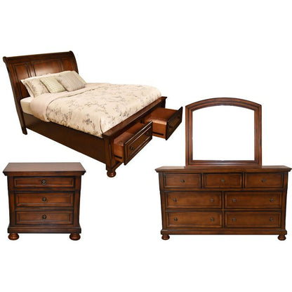 Baltimore Bedroom Set - Dark Walnut Finish, Elegant & Casual Style