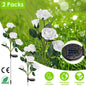 2Pcs Solar Powered Rose Flower LED Pathway Lights - Water Resistant