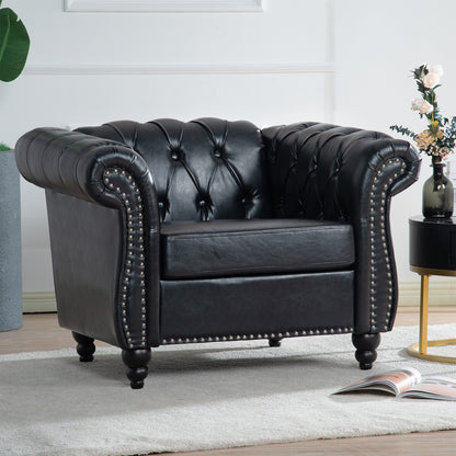 Seater Sofa Accent Chair - Staggered Deep Pull Buckle Design